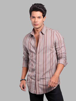 ROOKIES - Maroon Stripes Relaxed Shirt