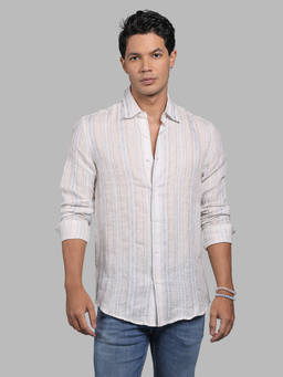 ROOKIES - Off White Stripes Relaxed Shirt