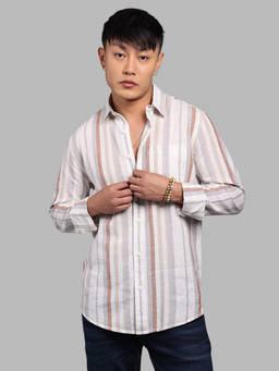 ROOKIES - Off White Stripes Relaxed Shirt