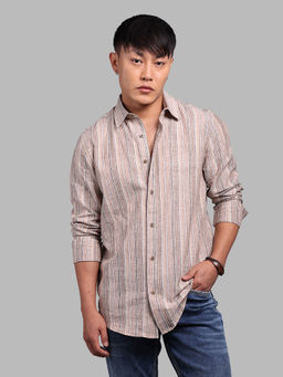 ROOKIES - Brown Stripes Relaxed Shirt