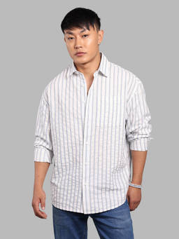 ROOKIES - White Stripes Relaxed Shirt