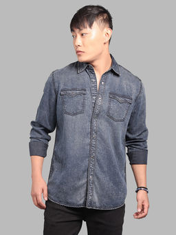 ROOKIES - Grey Solid/Plain Relaxed Shirt