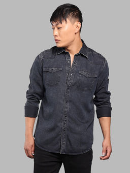 ROOKIES - Black Solid/Plain Relaxed Shirt