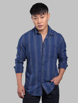 ROOKIES - Blue Solid/Plain Relaxed Shirt