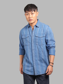 ROOKIES - Blue Solid/Plain Relaxed Shirt