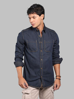 ROOKIES - Blue Solid/Plain Relaxed Shirt