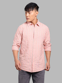 ROOKIES - Peach Stripes Relaxed Shirt