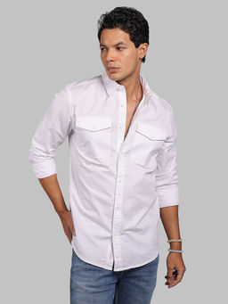 ROOKIES - White Solid/Plain Relaxed Shirt
