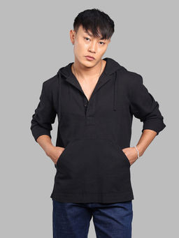ROOKIES - Black Solid/Plain Oversized Shirt