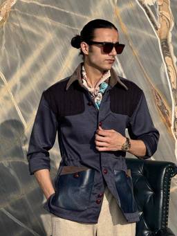 Dressjet - Grey Self Design Regular Shirt