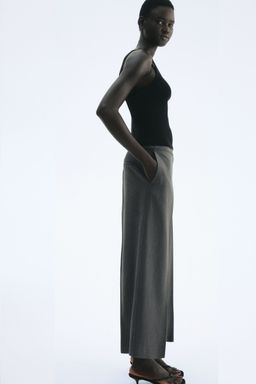 H&M - Women Grey Tailo Linen-Blend Trousers