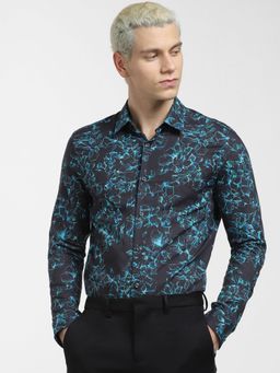 Jack & Jones - Blue Printed Full Sleeves Shirt