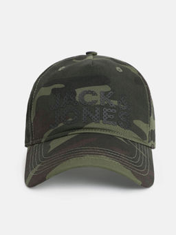 Jack & Jones - Olive Camouflage Print Baseball Cap