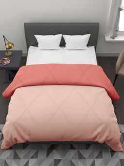 The Home Story - Micro Cotton Reversible King Size Comforter For Winters, Peach