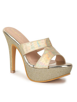 VALIOSAA - Gold Party Textured Stilettos