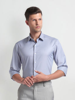 Arrow Newyork - Cotton Nylon Slim Fit Blue Formal Shirt