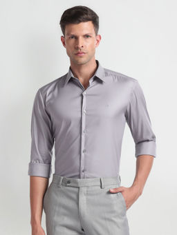 Arrow Newyork - Cotton Nylon Slim Fit Grey Formal Shirt