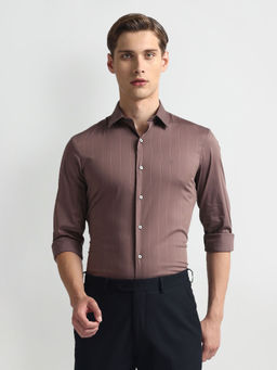 Arrow Newyork - Manhattan Slim Fit Twill Purple Formal Shirt