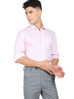 Arrow - Men Light Pink Patterned Dobby Formal Shirt