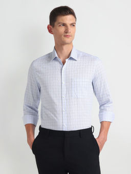 Arrow - Manhattan Slim Fit Twill Blue Formal Shirt