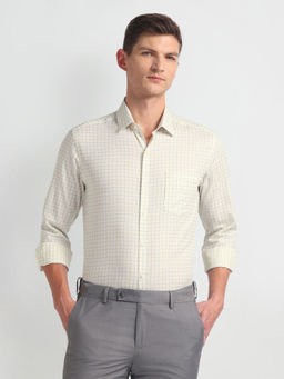 Arrow - Manhattan Slim Fit Dobby Lemon Yellow Formal Shirt