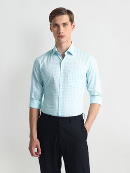Arrow - Graph Check Manhattan Slim Fit Green Formal Shirt