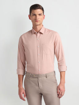 Arrow - Manhattan Slim Fit Dobby Peach Formal Shirt