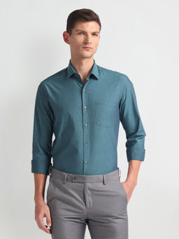Arrow - Manhattan Slim Fit Dobby Teal Formal Shirt