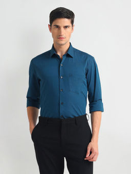 Arrow - Pure Cotton Slim Fit Teal Formal Shirt