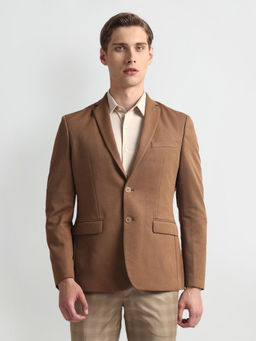 Arrow - Zero Calorie Brown Slim Fit Knit Blazer