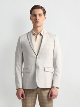 Arrow - Tartan Check Knit Light Grey Blazer