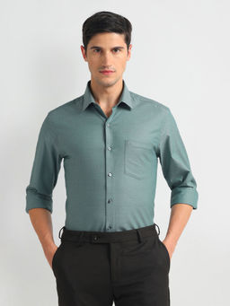 Arrow - Manhattan Slim Fit Dobby Green Formal Shirt