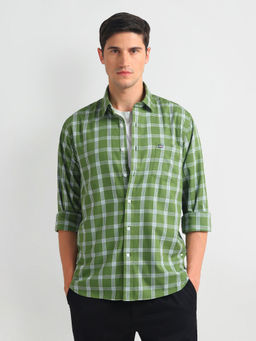 Arrow Sports - Manhattan Slim Fit Cotton Green Casual Shirt