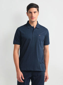 Arrow Sports - Geometric Print Chest Pocket Polo T-Shirt