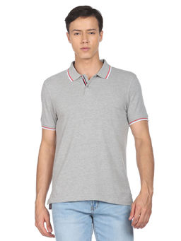 Arrow Sports - Men Grey Heathered Polo T-Shirt