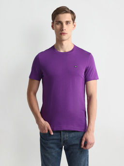Arrow Sports - Crew Neck Solid Purple T-Shirt