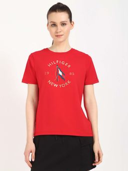 Tommy Hilfiger - Red Solid Slim Fit T-Shirt