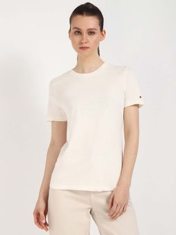 Tommy Hilfiger - Off White Printed Regular Fit T-Shirt