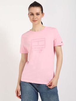 Tommy Hilfiger - Pink Printed Regular Fit T-Shirt