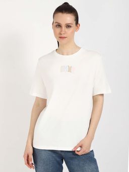 Tommy Hilfiger - White Solid Relaxed Fit T-Shirt