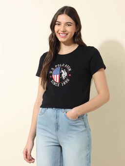 U.S. POLO ASSN. - Black Solid Regular Fit T-Shirt