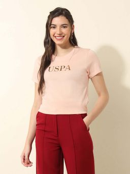 U.S. POLO ASSN. - Pink Solid Regular Fit T-Shirt