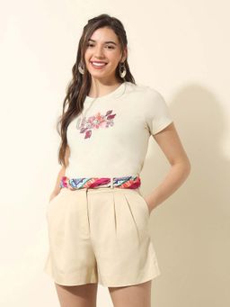 U.S. POLO ASSN. - Off White Printed Regular Fit T-Shirt