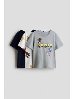 H&M - Boys Multi-Color 3-Pack Printed T-Shirts