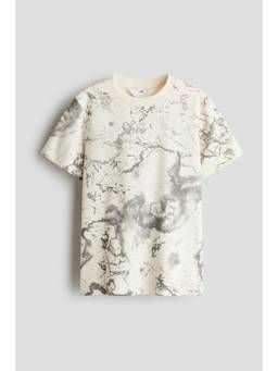 H&M - Boys White Printed Cotton T-Shirt