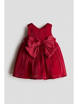 H&M - Girls Red Bow-Detail Organza Dress