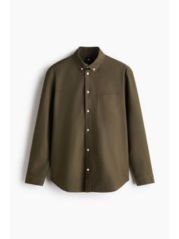 H&M - Men Green Regular Fit Oxford Shirt