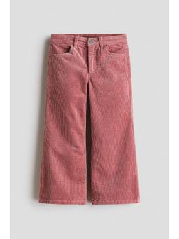 H&M - Girls Pink Wide Cotton Corduroy Trousers