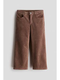 H&M - Girls Brown Wide Cotton Corduroy Trousers