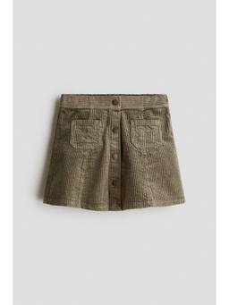 H&M - Girls Green Corduroy A-Line Skirt